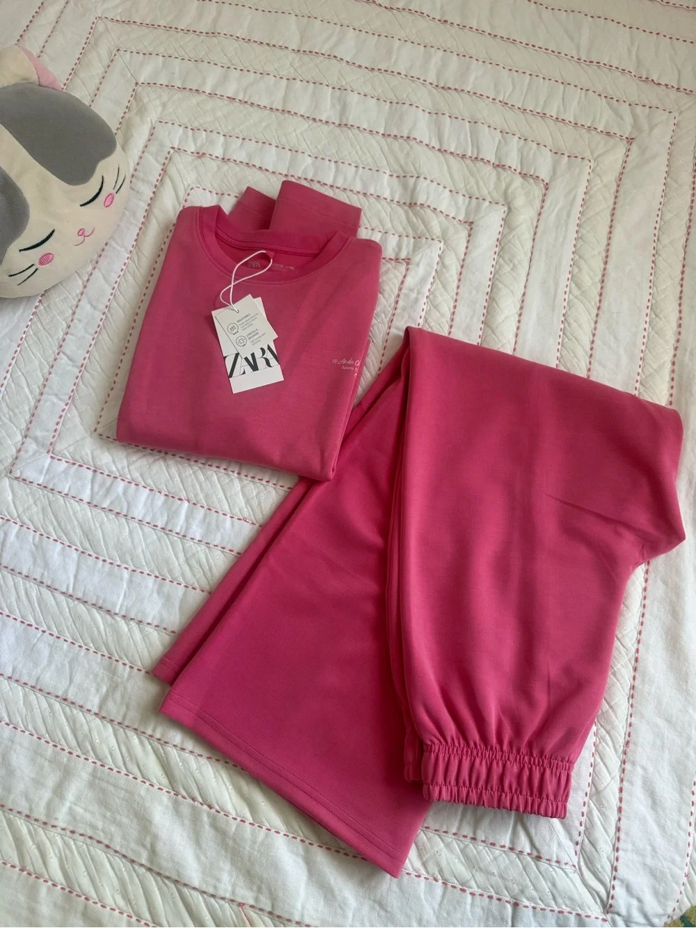 Zara Girls Pink Sweatshirt & Wide Leg Pants Set NWT Sizes 11/12 & 12/13